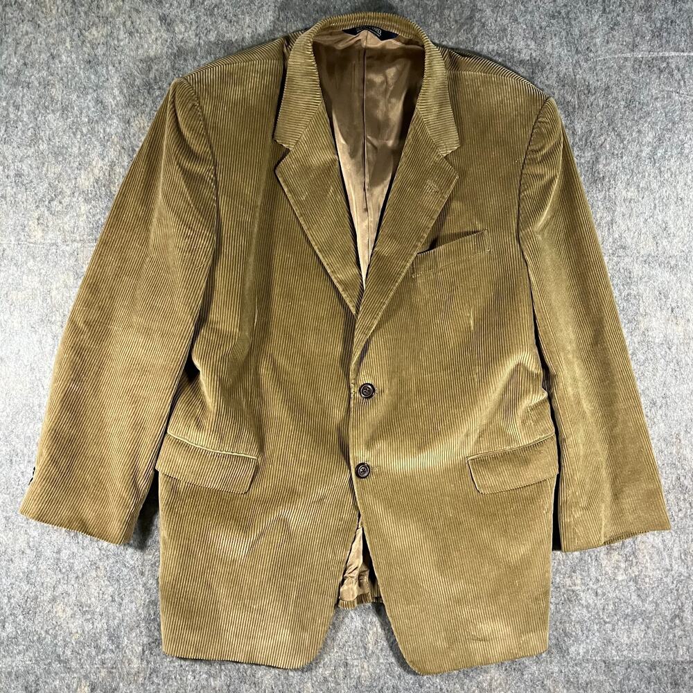 Stafford Corduroy Blazer Jacket /Men 44R 44 Regular /Wide Wale Cotton Sport Coat